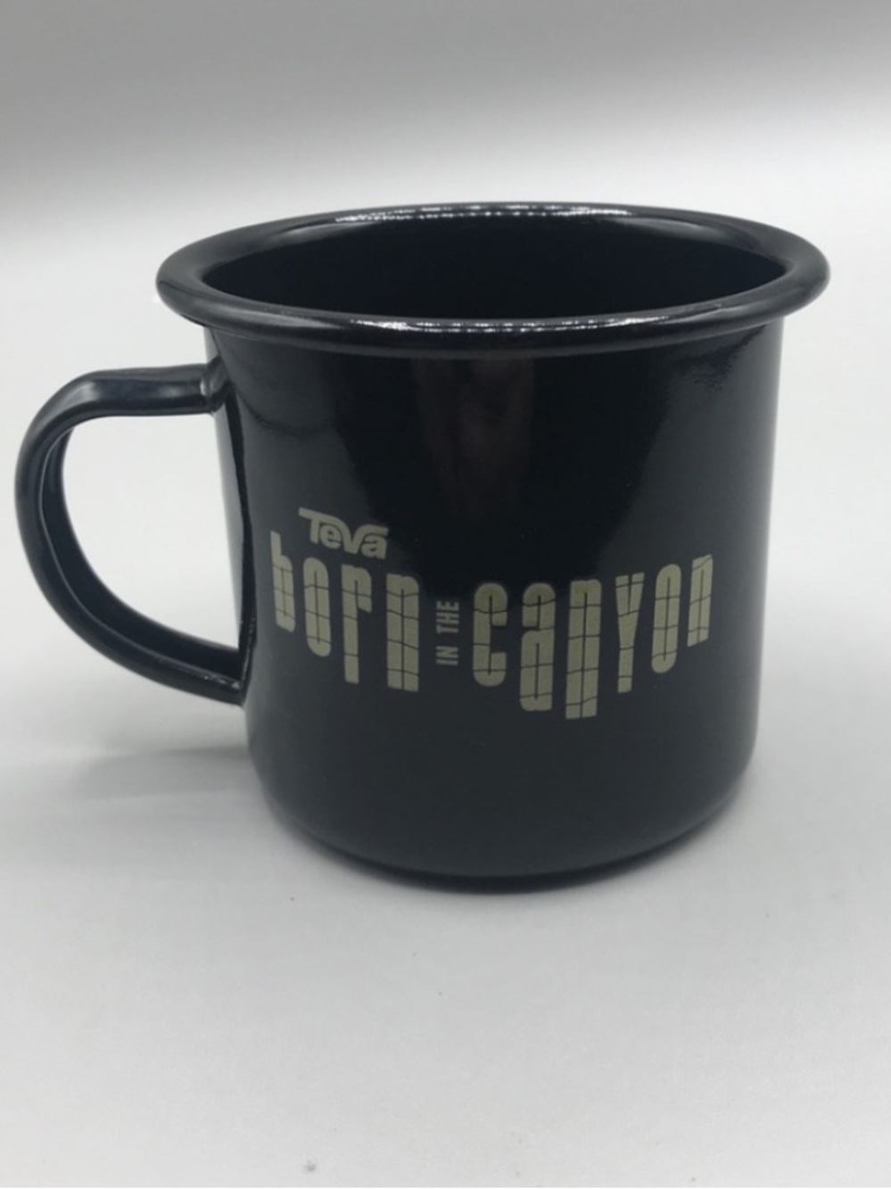 Teva Black Tin Camp Mug with 'North Canyon' Graphic